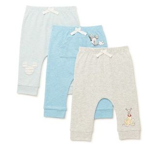 Disney Baby 3 Mickey Mouse Jogger Pants Size 12 Months NEW